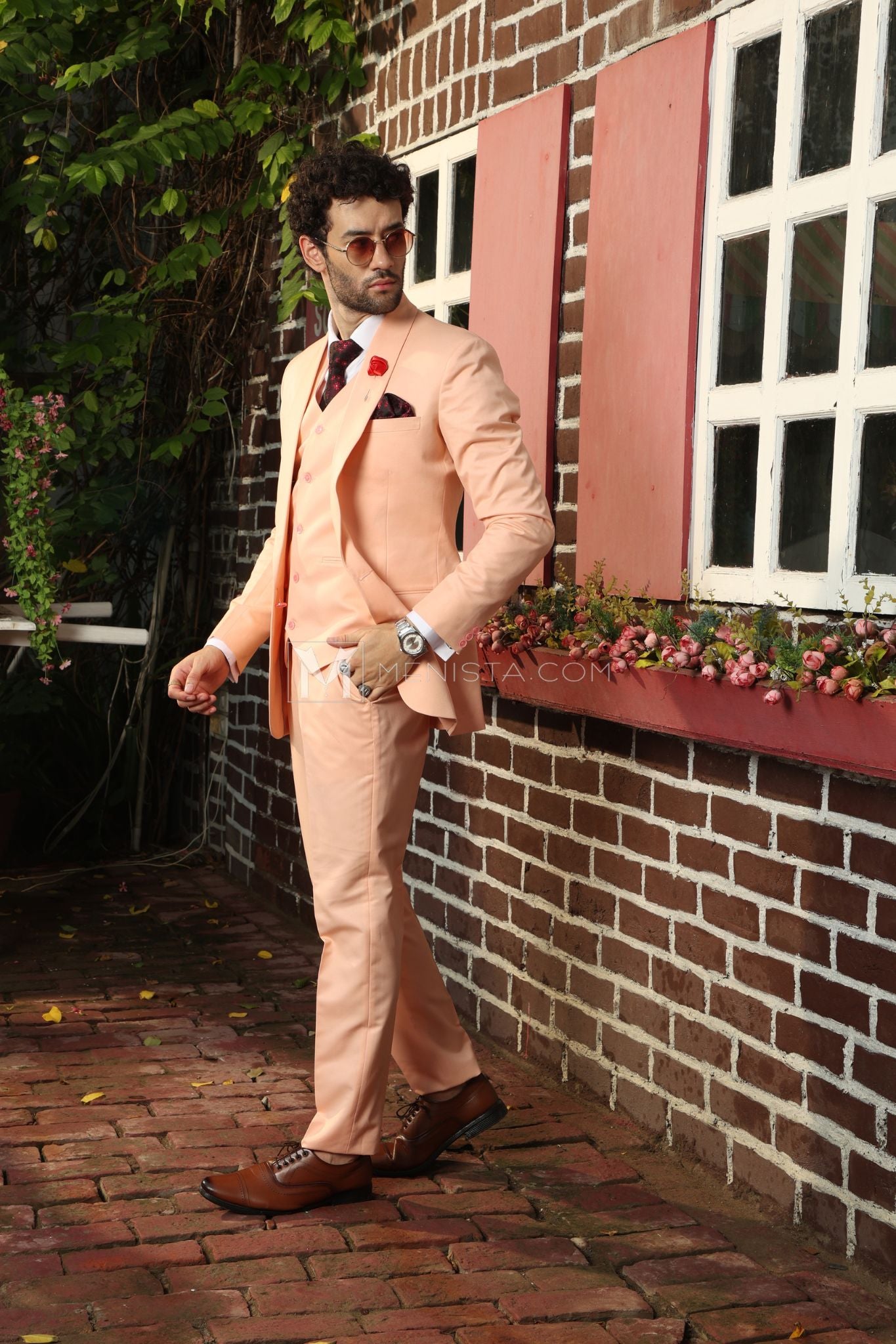 peach suits, peach colored suit, peach wedding suits, or a peach tux