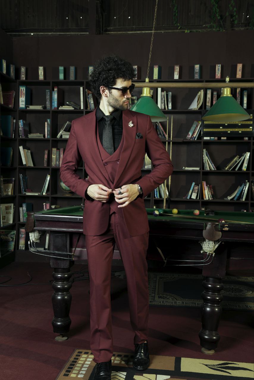 Terracotta Men's 3-Piece Suit by Menista - Tailored Fit for Modern Elegance