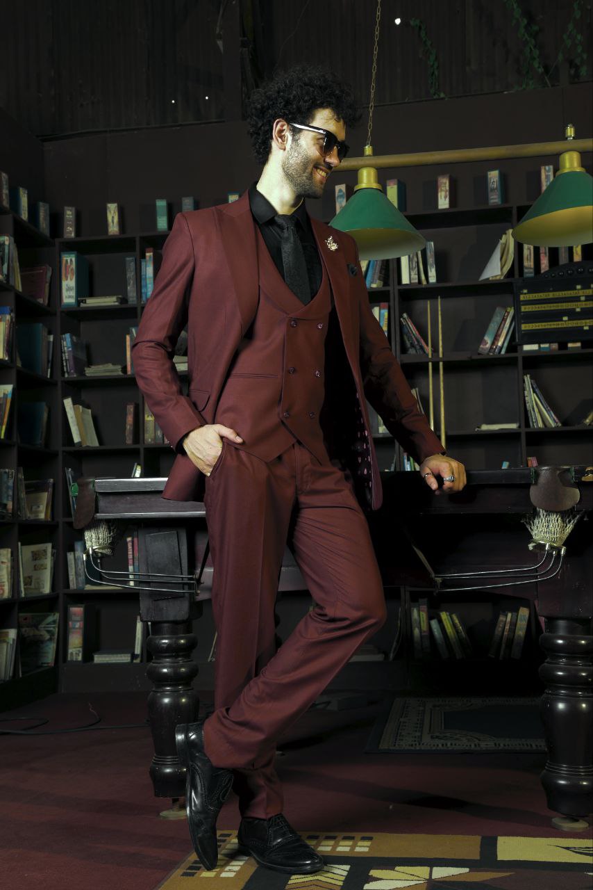 Terracotta Men's 3-Piece Suit by Menista - Tailored Fit for Modern Elegance