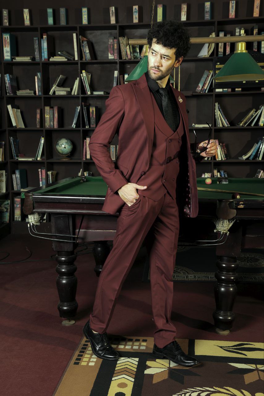 Terracotta Men's 3-Piece Suit by Menista - Tailored Fit for Modern Elegance
