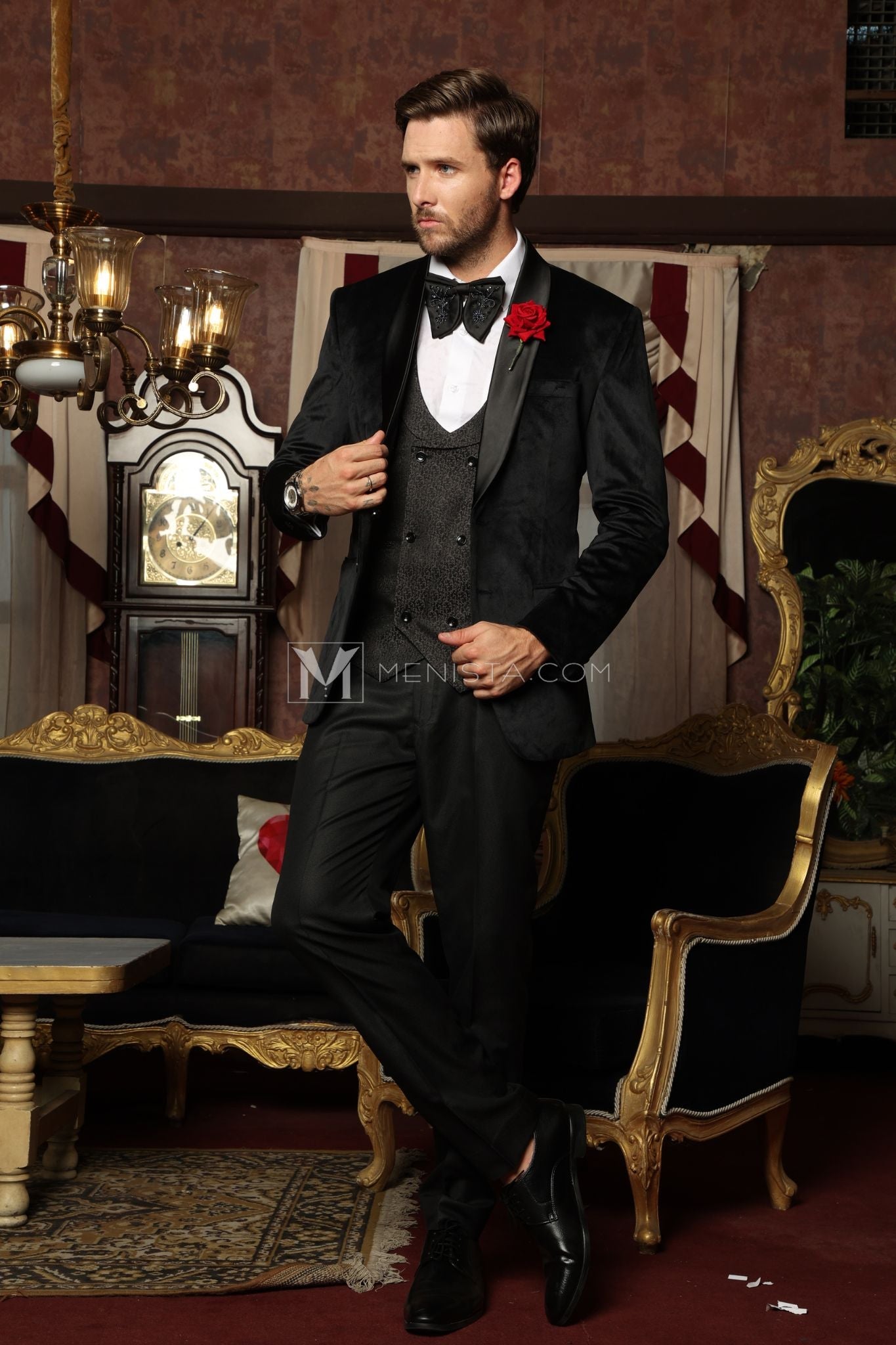 Tuxedo and Velvet Three-Piece Suit