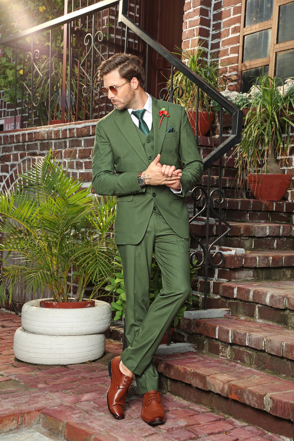 Calder Green 3PC Suit