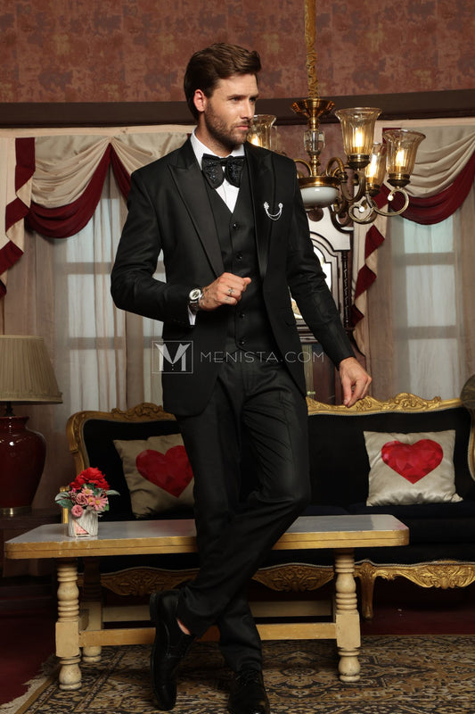 Elegant Black Suit for Men – Perfect for Weddings and Formal Events | Menista Collection