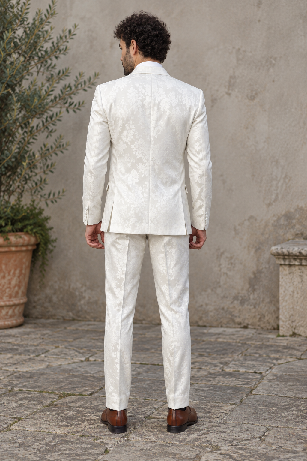 Montreux White Jacquard 3PC Tuxedo