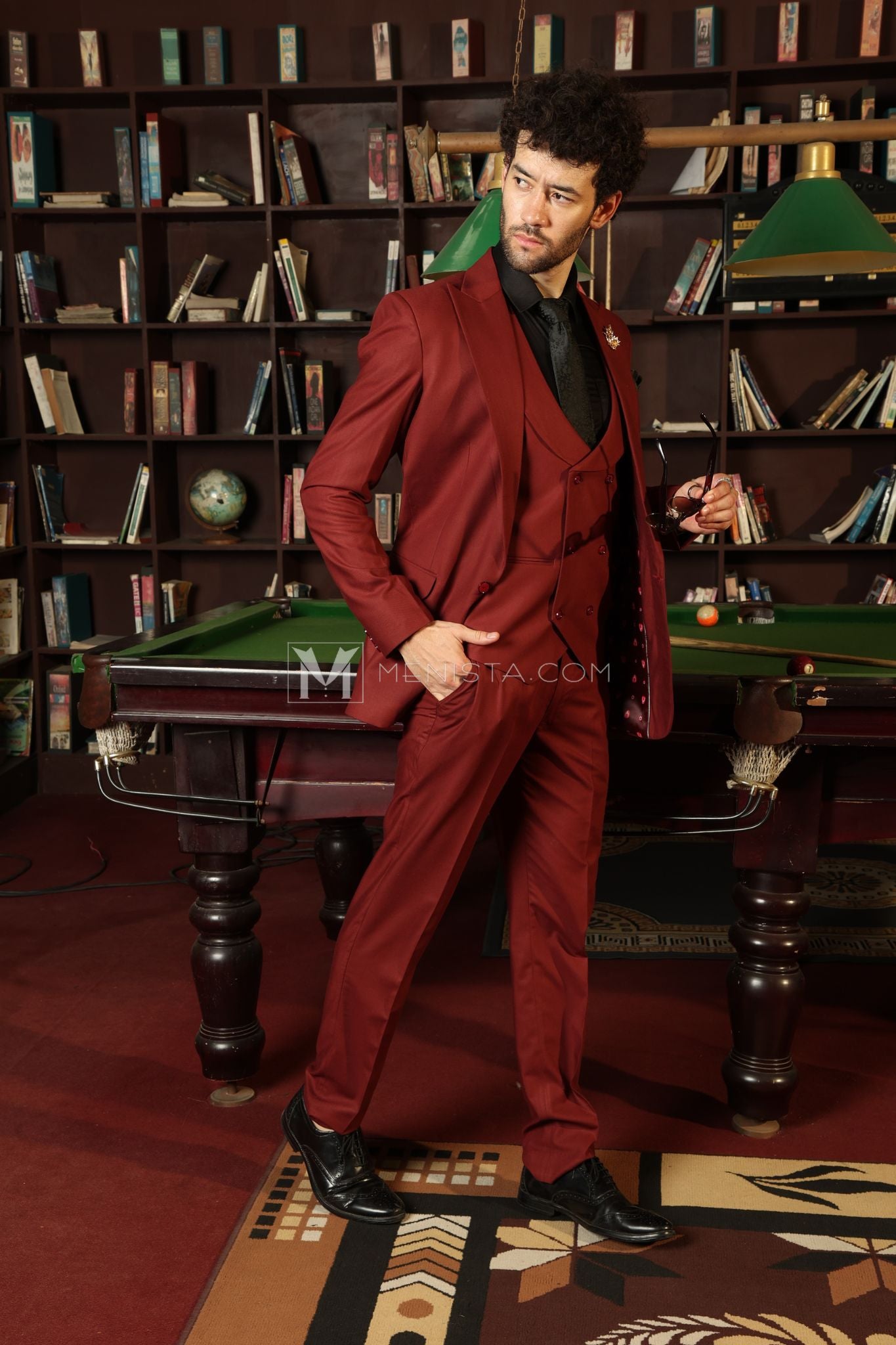 Title: Terracotta Men's 3-Piece Suit by Menista - Tailored Fit for Modern Elegance