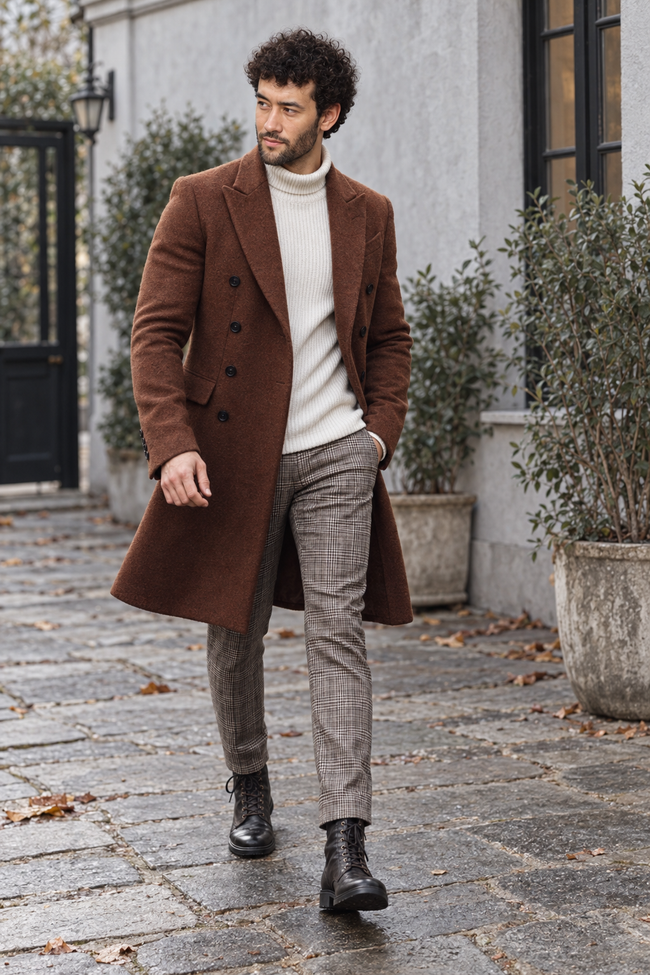 Hastings Brown Wool Blend Trench Coat