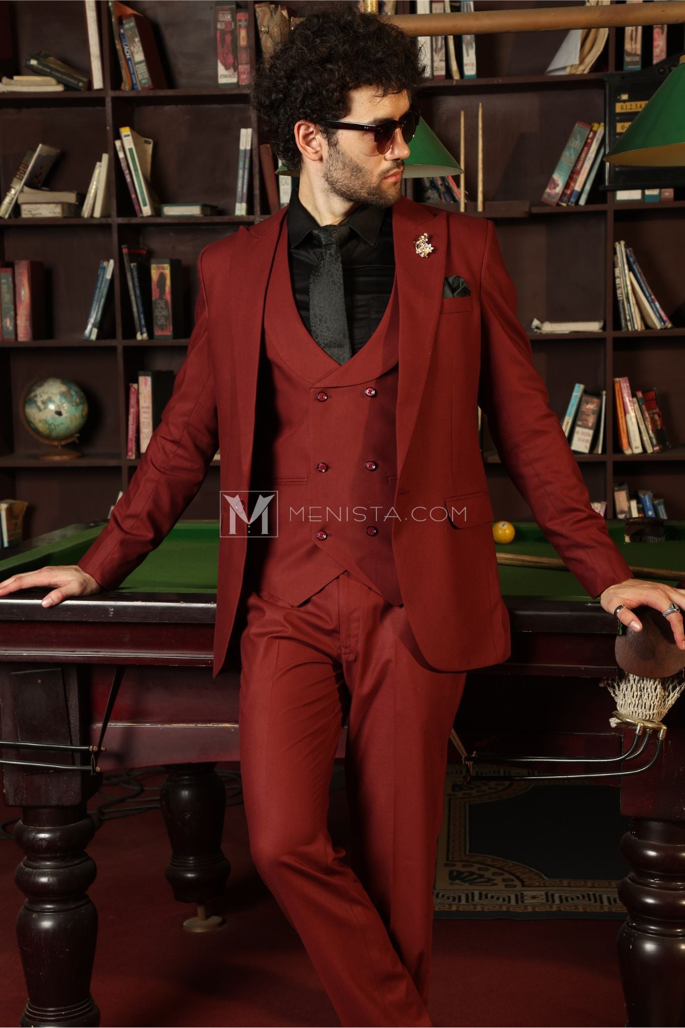 Title: Terracotta Men's 3-Piece Suit by Menista - Tailored Fit for Modern Elegance