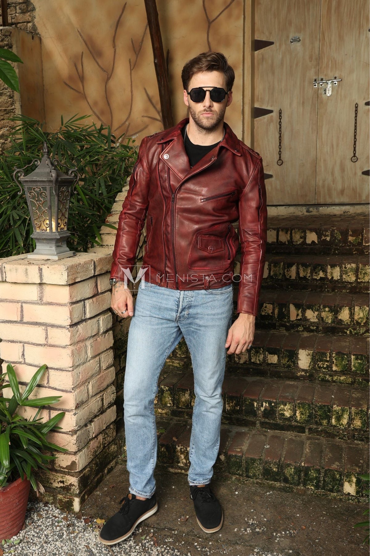 Cherry Red Leather Jacket for Men – Premium Quality, Stylish & Trendy Men's Outerwear