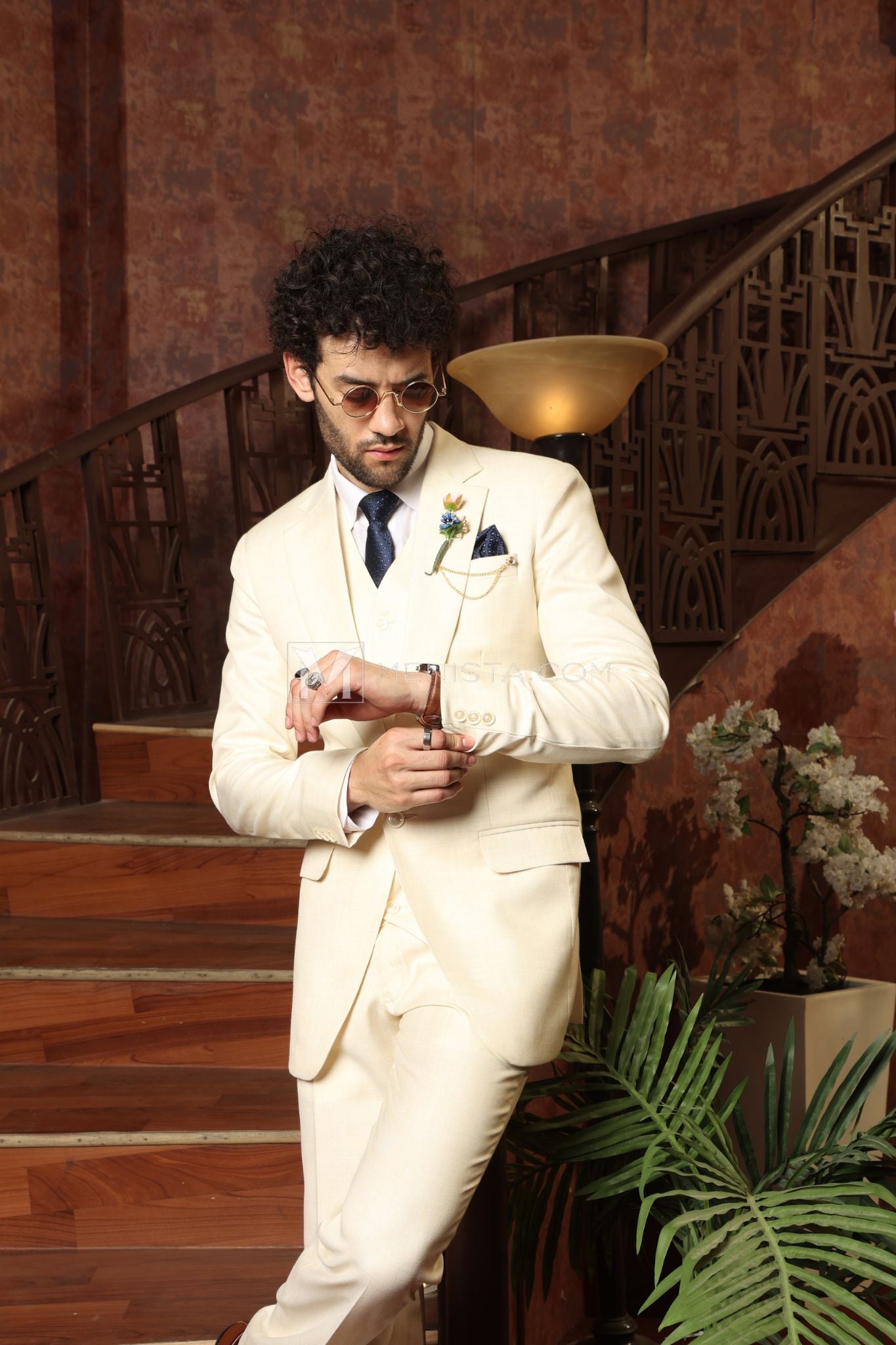 Modern Beige 3-Piece Suit by Menista – Single-Breasted, Versatile Men's Formal Suit