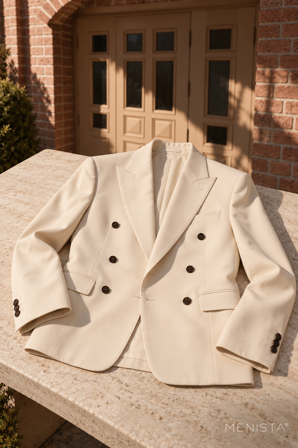 Aldren Ivory Six-Button Double-Breasted 2PC Suit - jacket-only still life
