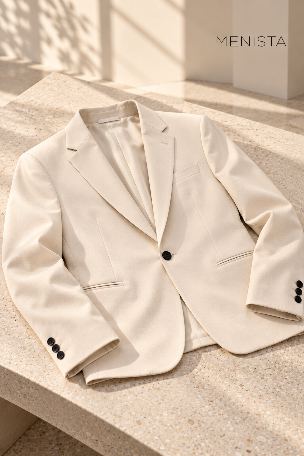 Draven Ivory and Black One-Button 2PC Suit Separates - jacket-only still life