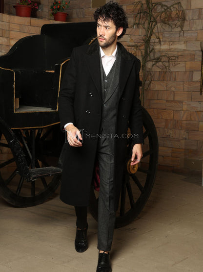 Men’s Long Coat by Menista - Tailored Fit for Sleek, Sophisticated Style