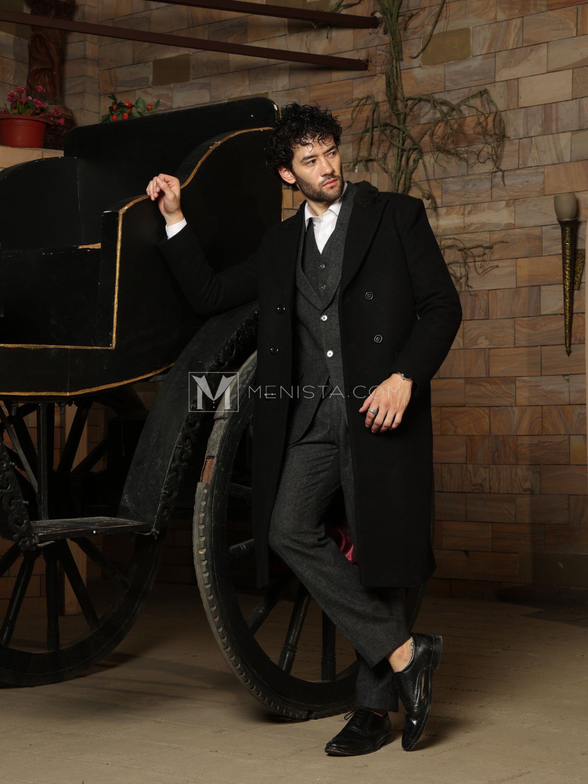 Men’s Long Coat by Menista - Tailored Fit for Sleek, Sophisticated Style