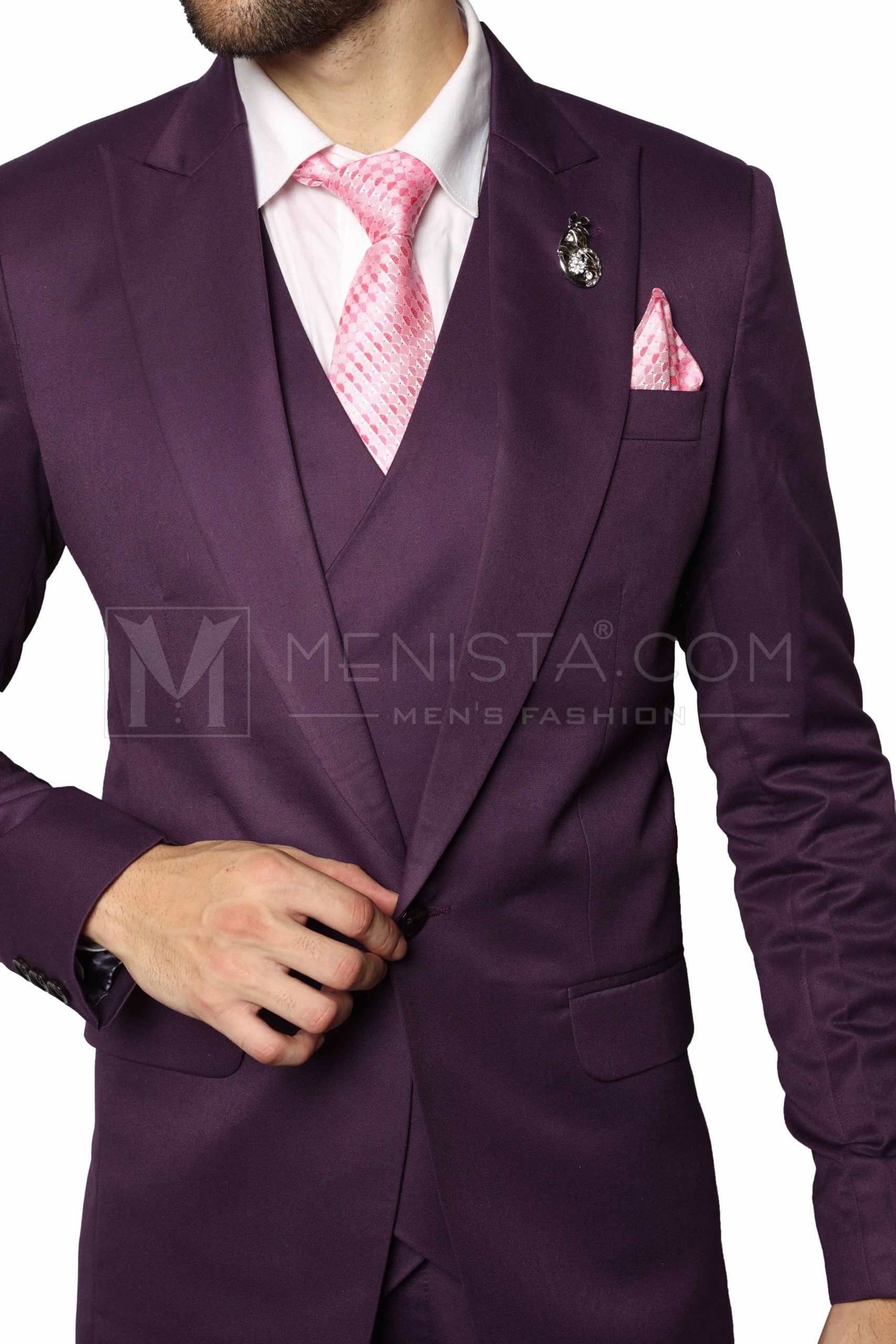 Solove-Suit Men's Formal 3 Pieces Mens Suit Slim Fit Notch India | Ubuy